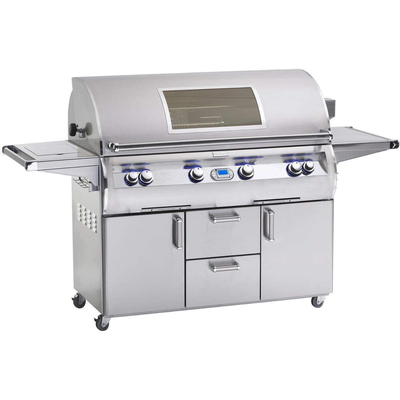 Fire Magic Echelon Diamond E1060s 48-Inch Freestanding Propane Gas Grill With Single Side Burner & Magic View Window - E1060s-4E1P-62-W