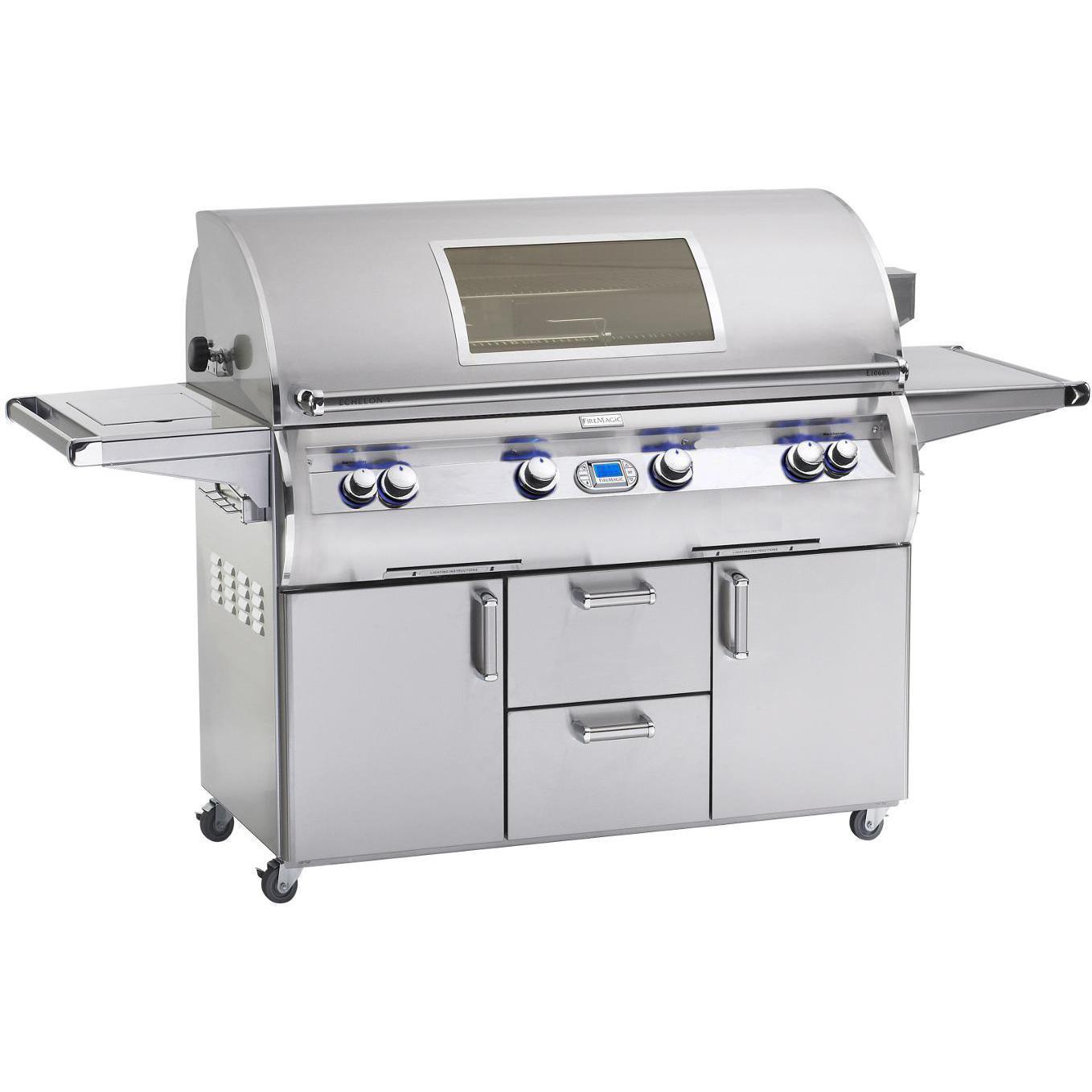 Fire Magic Echelon Diamond E1060s 48-Inch Freestanding Propane Gas Grill With Single Side Burner, One Infrared Burner & Magic View Window - E1060s-4L1P-62-W