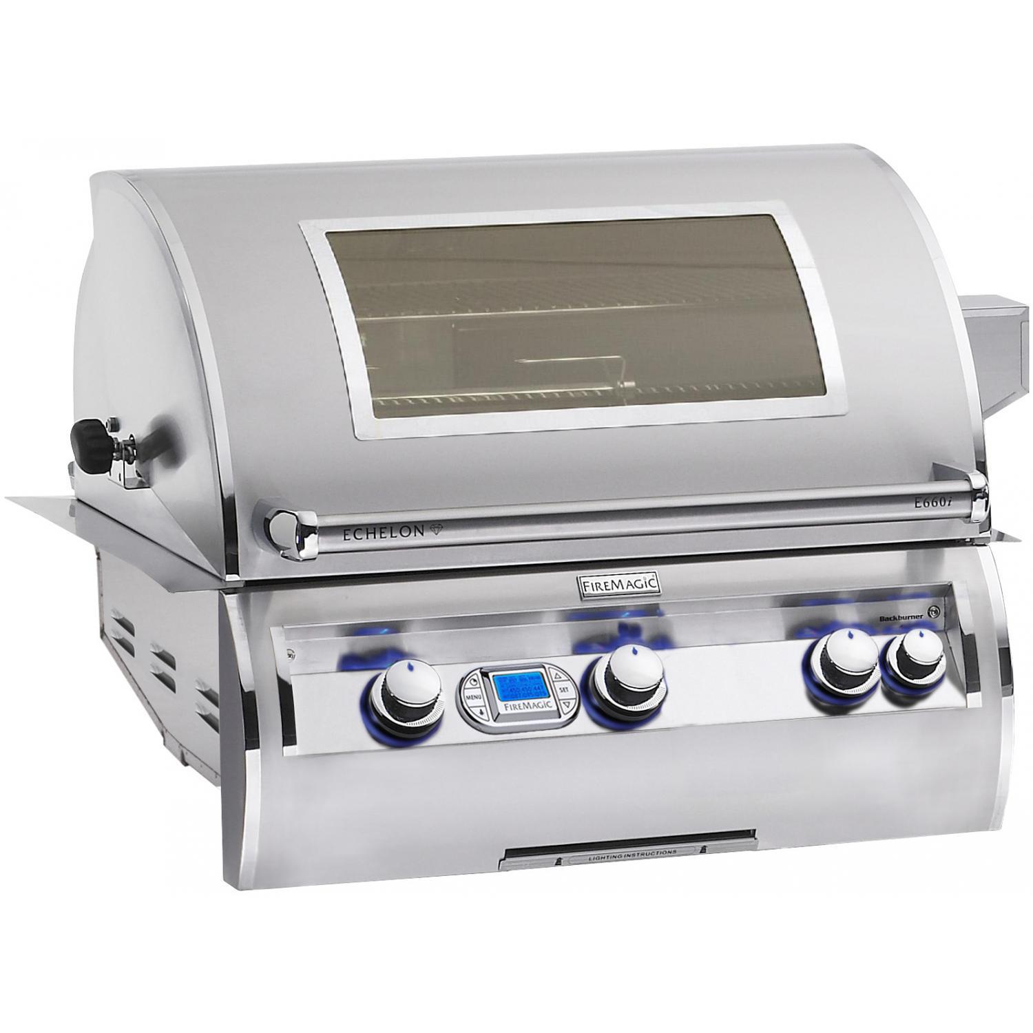 Fire Magic Echelon Diamond E660i 30-Inch Built-In Natural Gas Grill With Magic View Window - E660i-4E1N-W