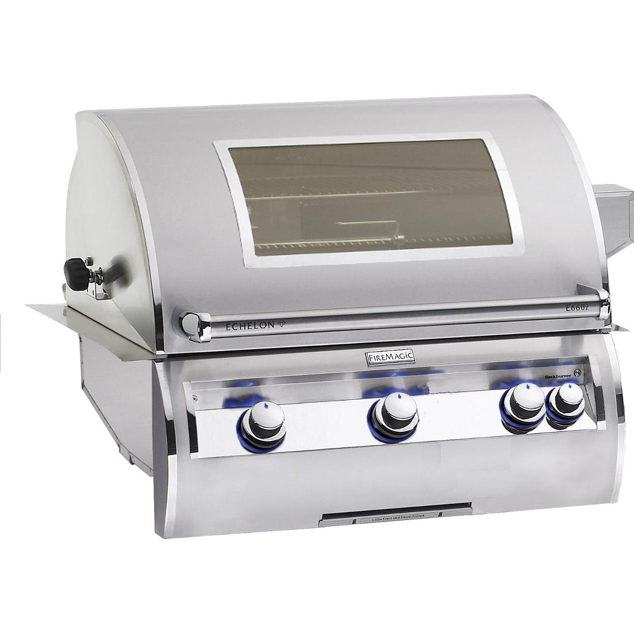 Fire Magic Echelon Diamond E660i 30-Inch Built-In Natural Gas Grill With One Infrared Burner, Analog Thermometer & Magic View Window - E660i-4LAN-W