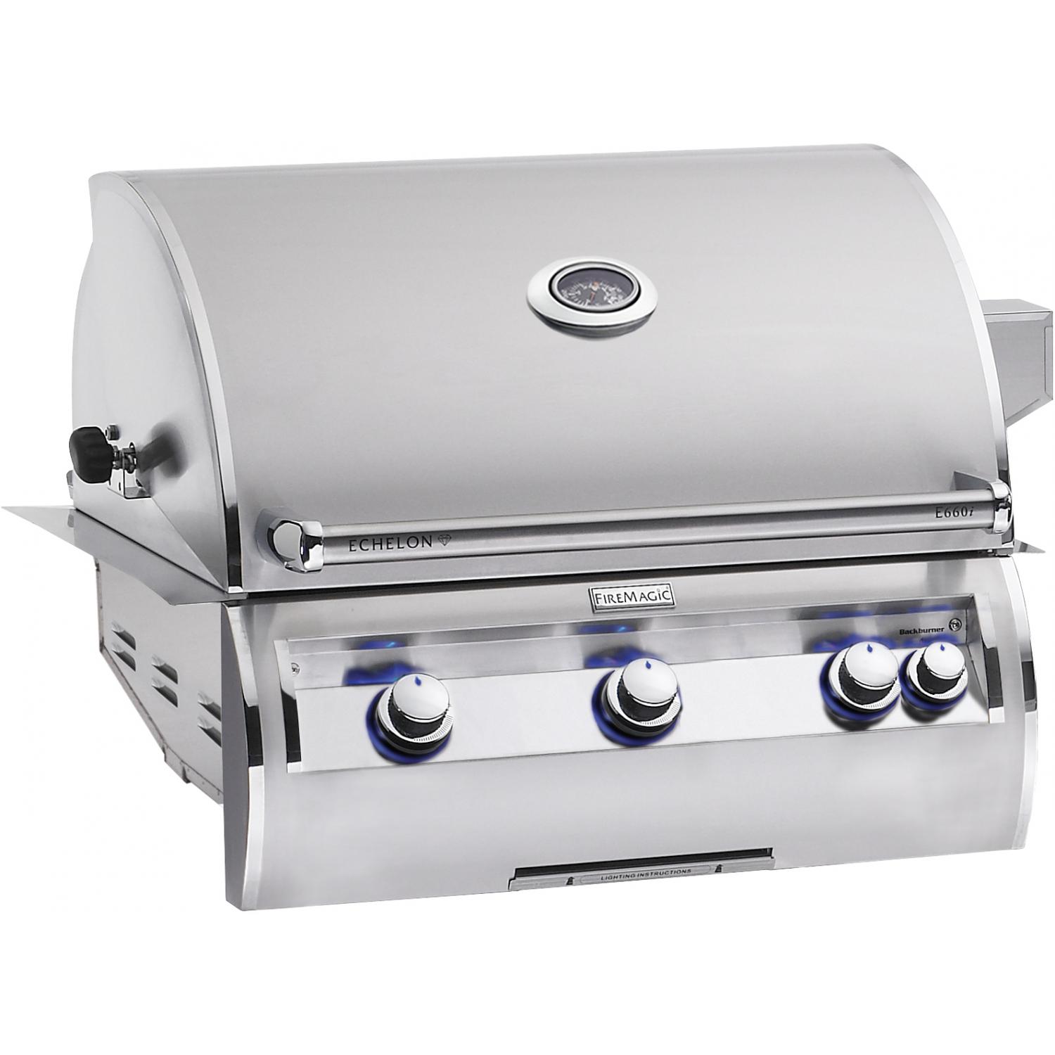 Fire Magic Echelon Diamond E660i 30-Inch Built-In Natural Gas Grill With One Infrared Burner And Analog Thermometer - E660i-4LAN