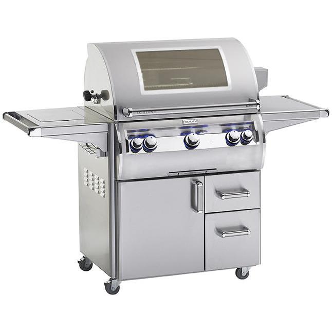 Fire Magic Echelon Diamond E660s 30-Inch Freestanding Propane Gas Grill W/ One Infrared Burner, Analog Thermometer, Single Side Burner & Magic View Window - E660s-4LAP-62-W