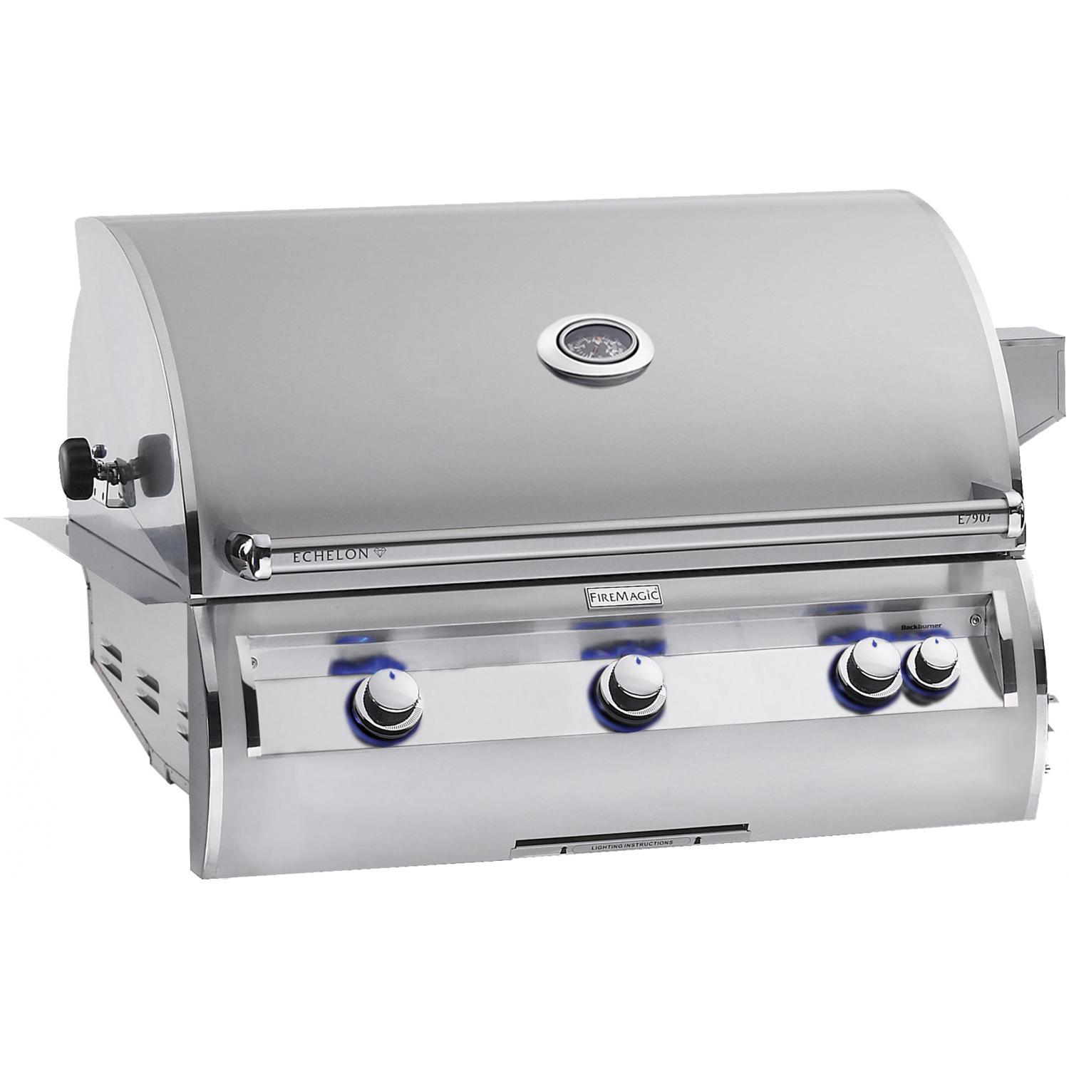 Fire Magic Echelon Diamond E790i 36-Inch Built-In Natural Gas Grill With One Infrared Burner And Analog Thermometer - E790i-4LAN