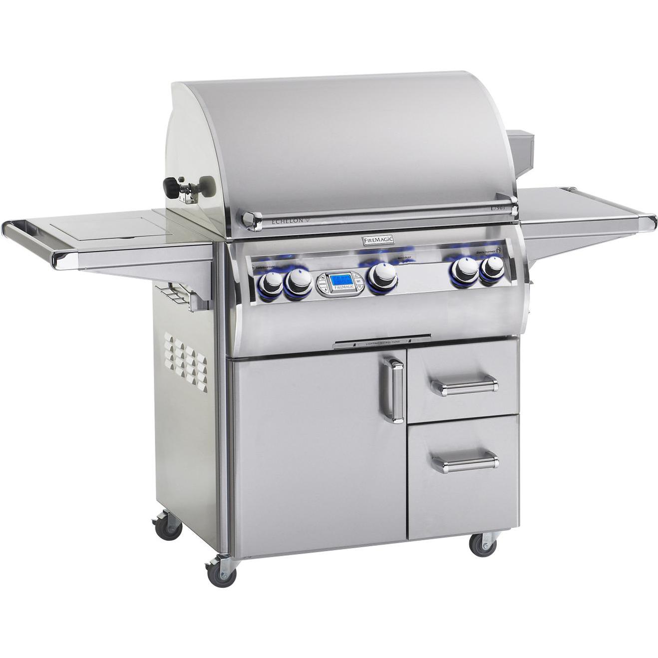 Fire Magic Echelon Diamond E790s 36-Inch Freestanding Propane Gas Grill With Single Side Burner And One Infrared Burner - E790s-4L1P-62
