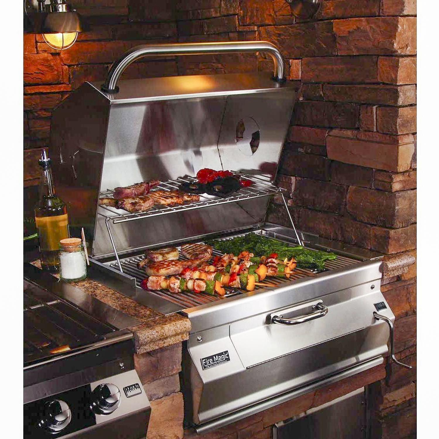 Fire Magic Legacy 24-Inch Built-In Smoker Charcoal Grill - 12-SC01C-A