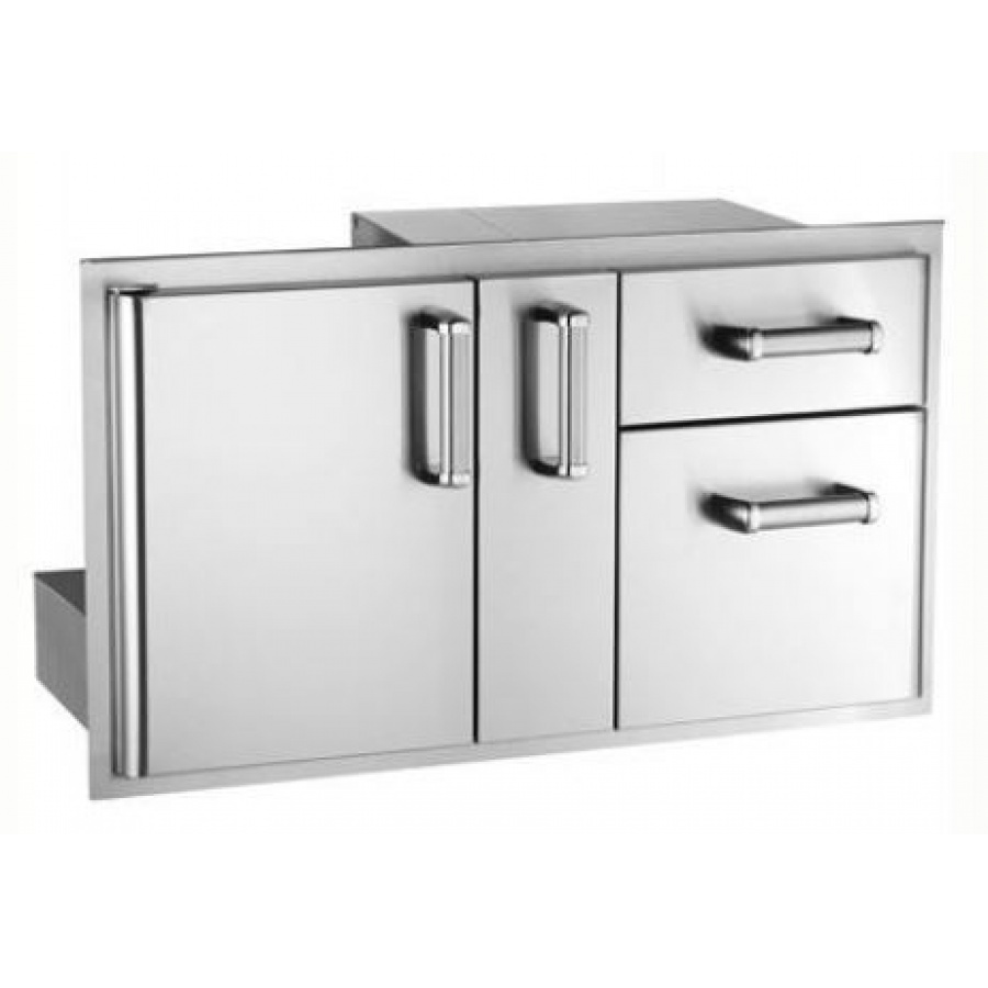 Fire Magic Premium Flush 36-Inch Access Door With Platter Storage And Double Drawer With Soft Close - 53816SC