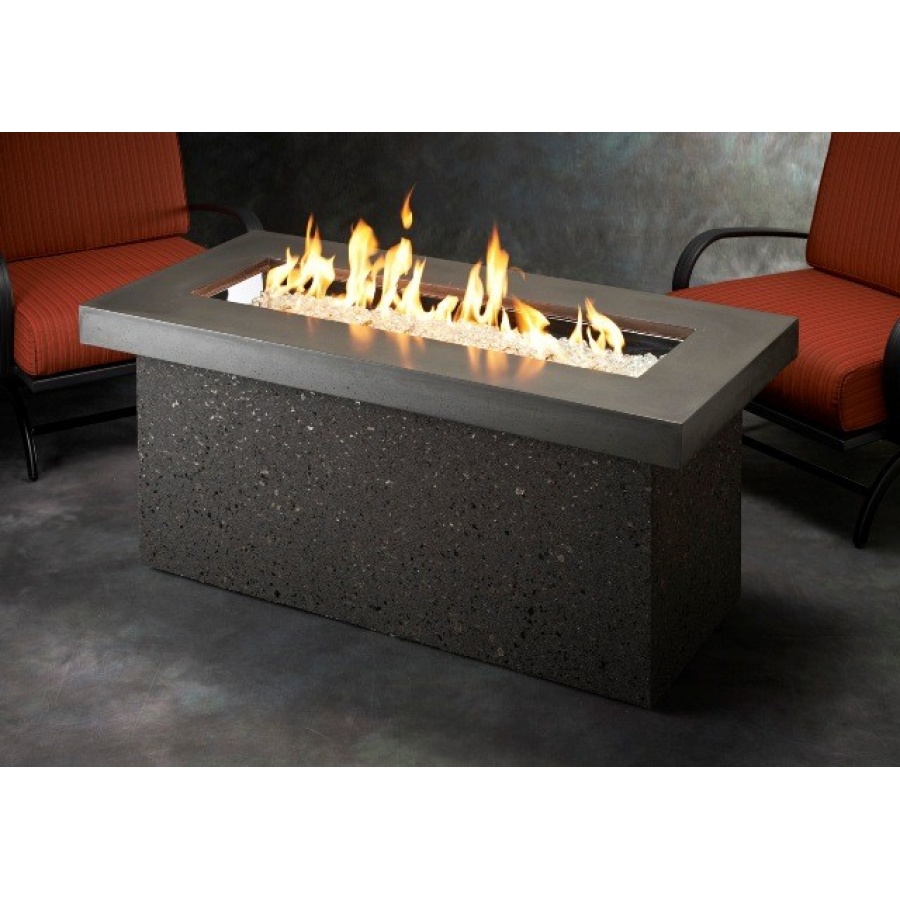 Grey Key Largo Linear Gas Fire Pit Table