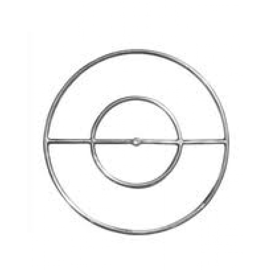 HPC 18-Inch Round Stainless Steel Double-Ring Natural Gas Fire Pit Ring Burner