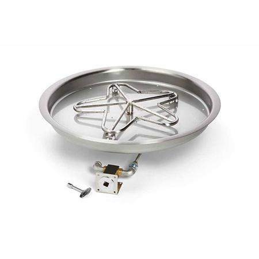 HPC 19-Inch Round Bowl Pan Natural Gas Penta Burner Insert - Match Light Ignition