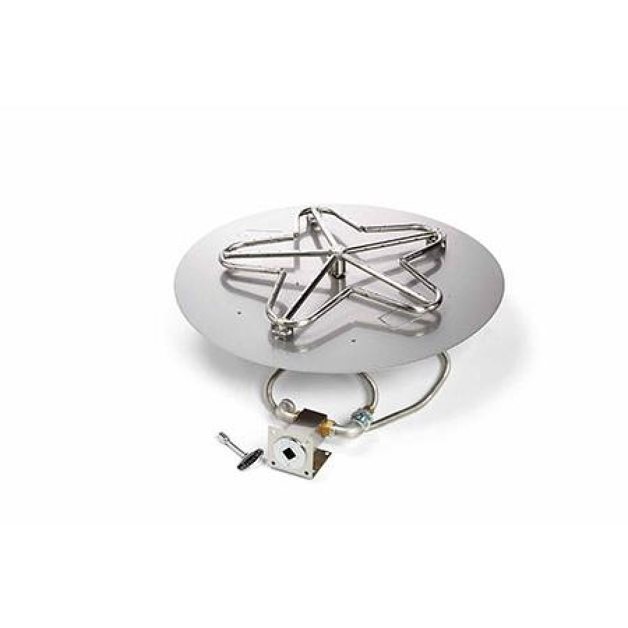 HPC 24-Inch Round Flat Pan Natural Gas Penta Burner Insert - Match Light Ignition