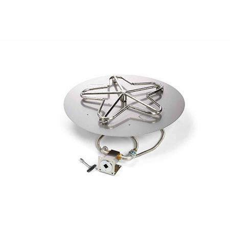 HPC 24-Inch Round Flat Pan Propane Gas Penta Burner Insert - Match Light Ignition