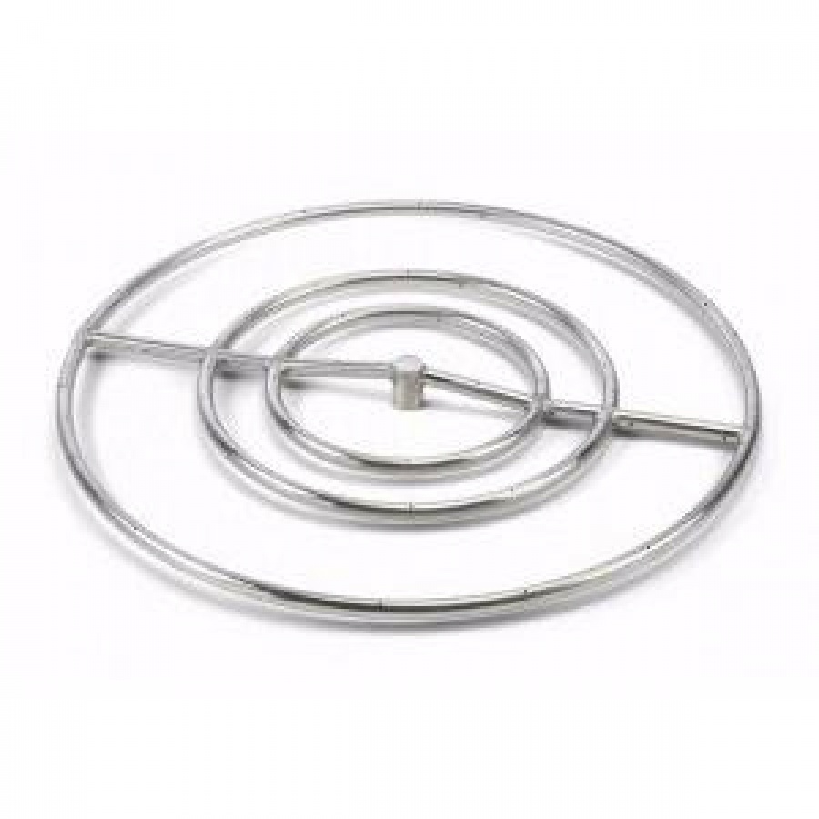 HPC 30-Inch Natural Gas High Capacity Fire Pit Kit With Round Stainless Steel Ring Burner - Match Light