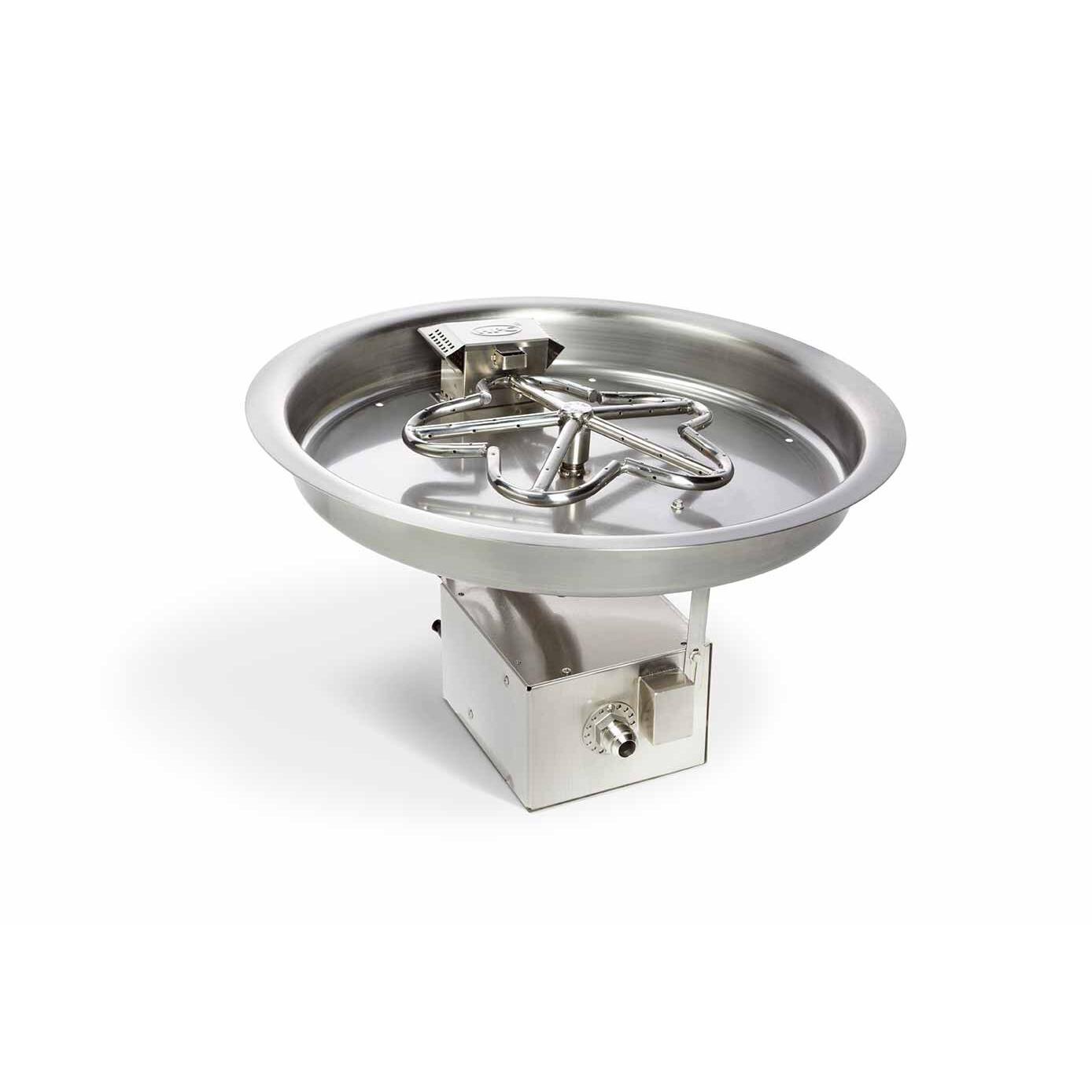 HPC 31-Inch Round Bowl Pan Propane Gas Penta Burner Insert - Basic On/Off Electronic Ignition - 24VAC