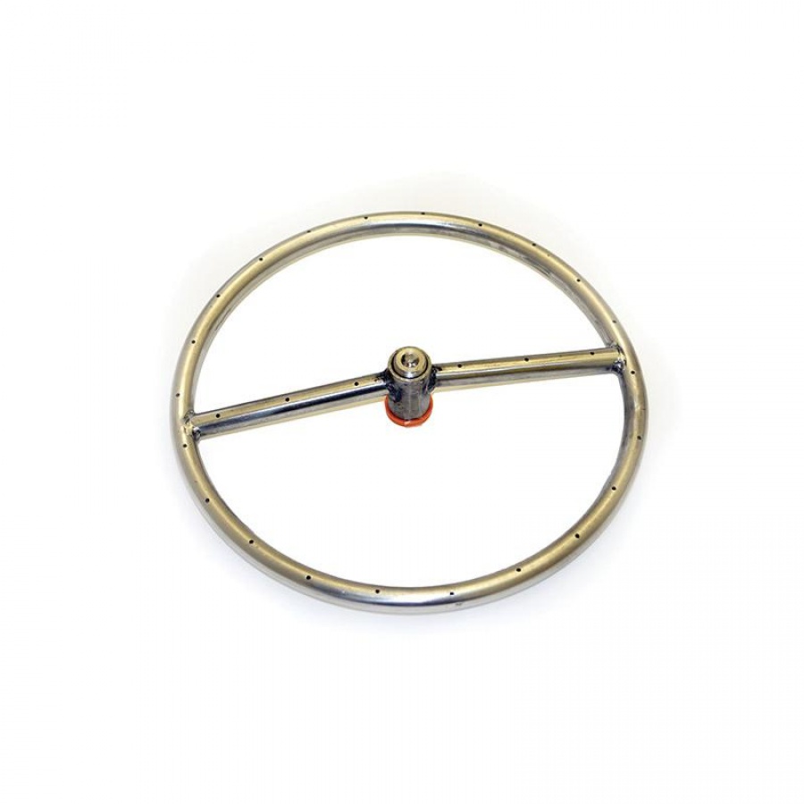 HPC 6-Inch Natural Gas Fire Pit Kit With Round Stainless Steel Ring Burner - Match Light