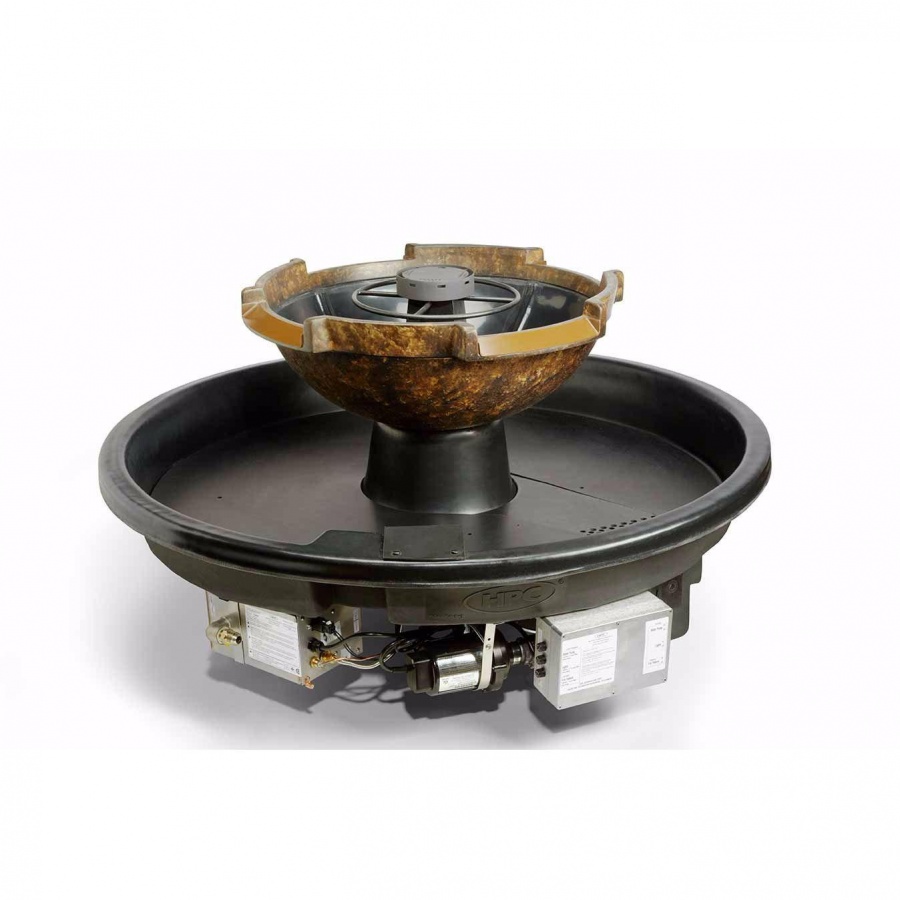 HPC H2Onfire 52-Inch Natural Gas Fire On Water Feature W/ Round Burnt Sienna Concrete 4-Scupper Fire On Water Bowl - Electronic Ignition - 120VAC HPC H2Onfire 52-Inch Natural Gas Fire On Water Feature W/ Round Burnt Sienna Concrete 4-Scupper Fire On Water Bowl - Electronic Ignition - 120VAC
