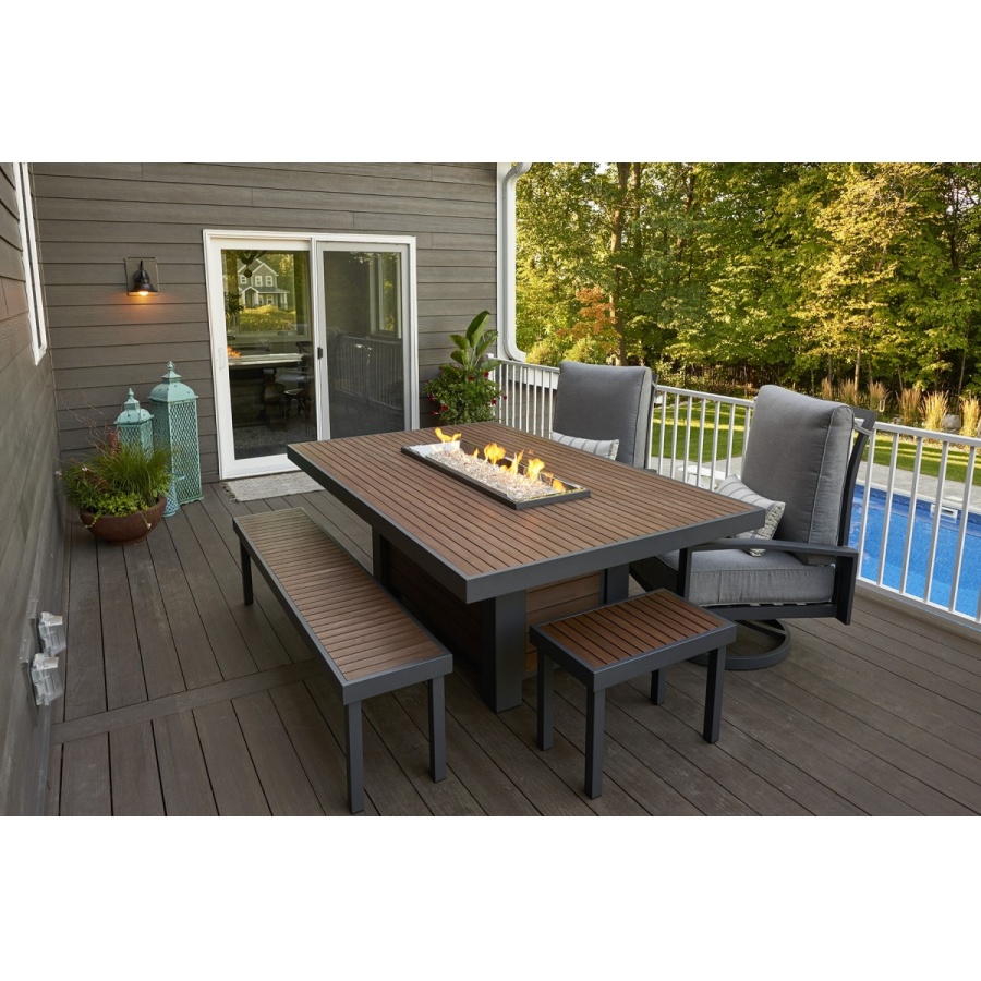 Kenwood Linear Dining Height Gas Fire Pit Table