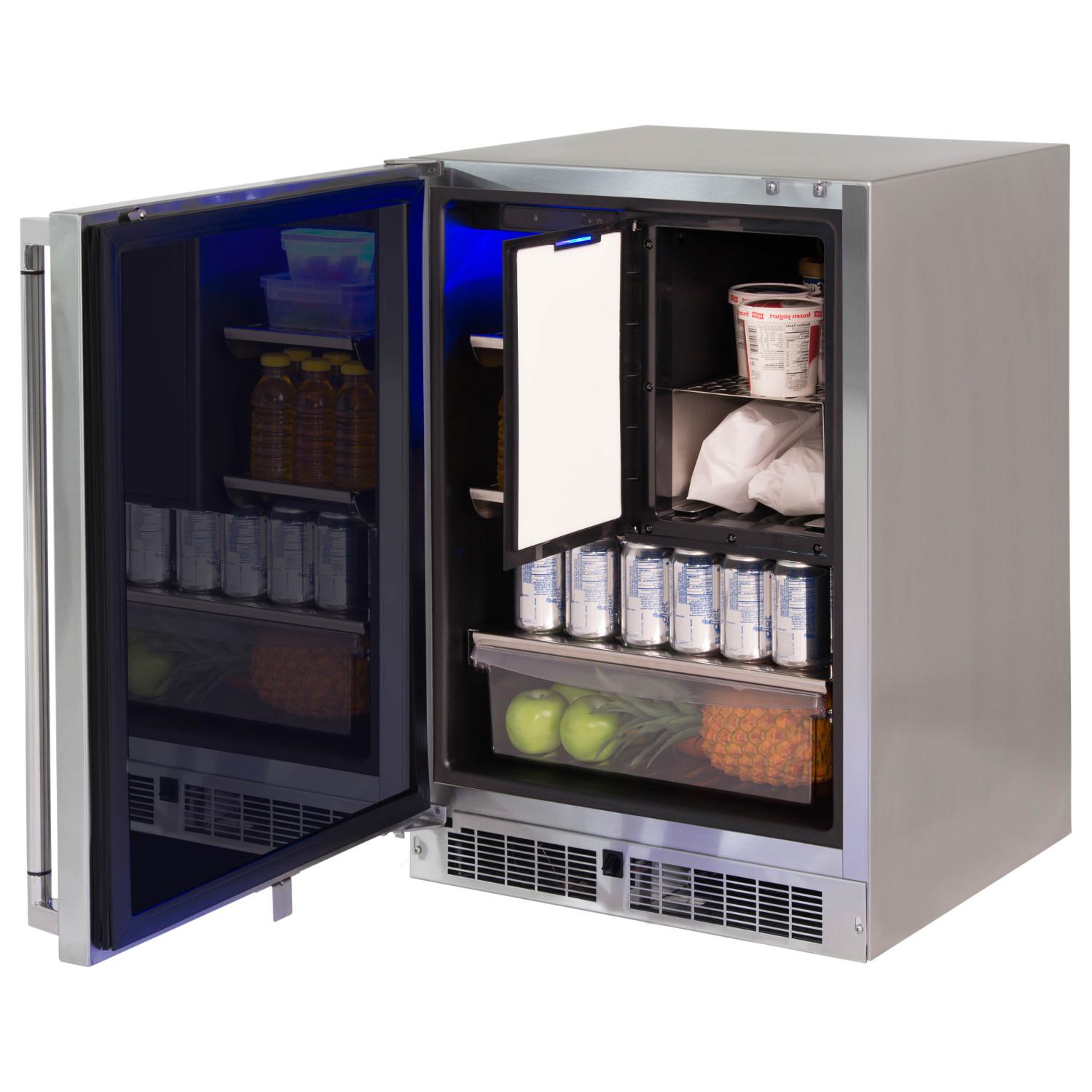 Lynx 24-Inch 4.9 Cu. Ft. Left Hinge Outdoor Rated Compact Refrigerator With Freezer - LM24REFCL