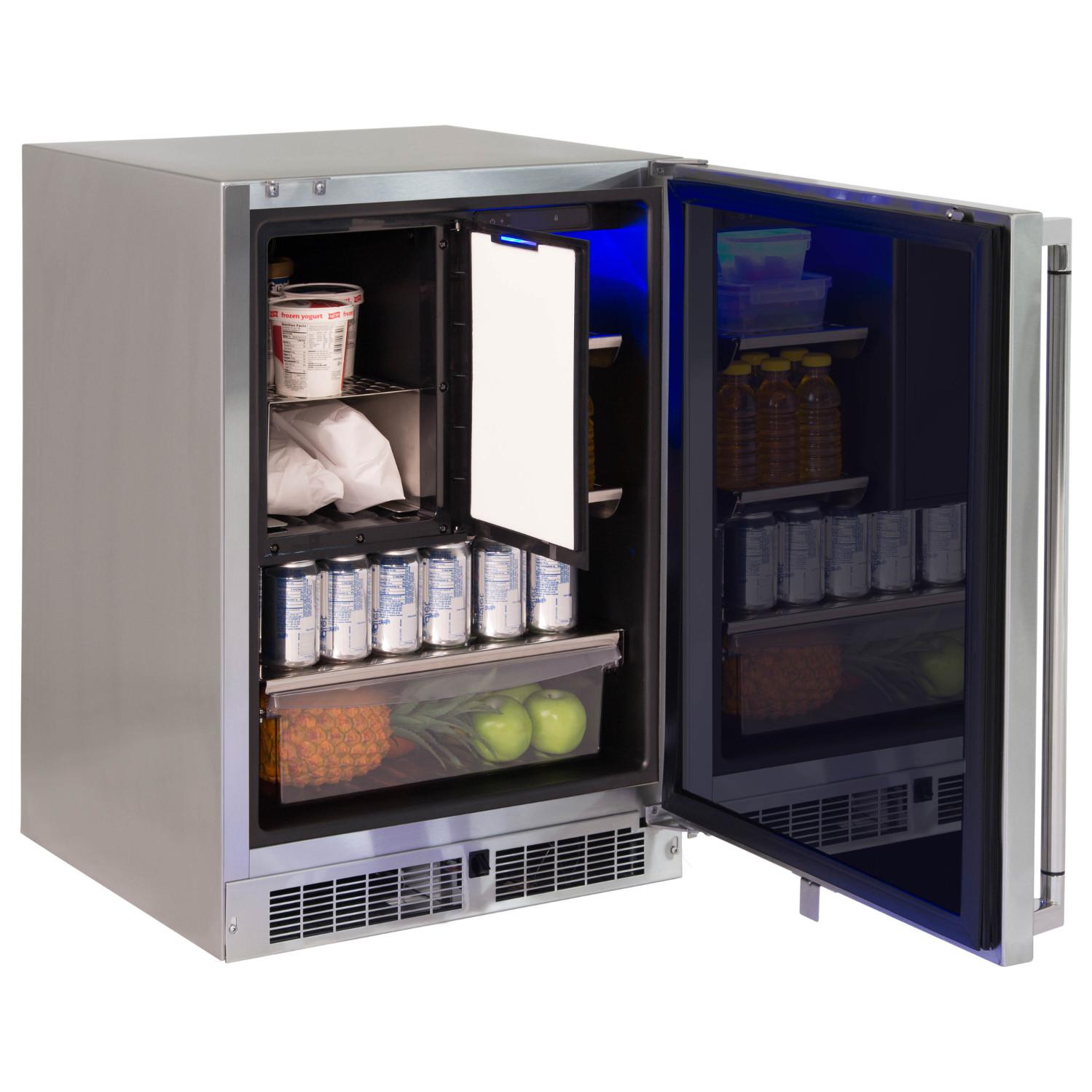 Lynx 24-Inch 4.9 Cu. Ft. Right Hinge Outdoor Rated Compact Refrigerator With Freezer - LM24REFCR