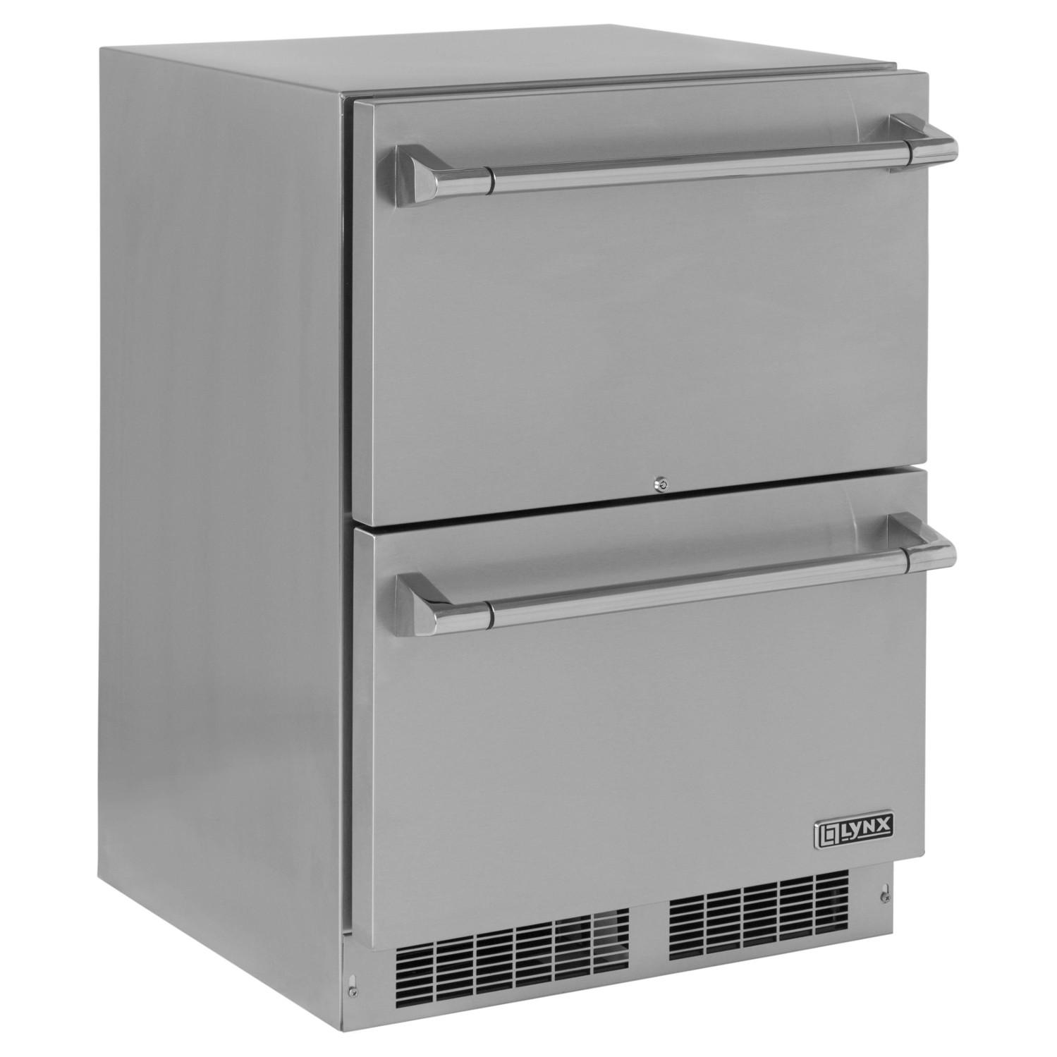 Lynx 24-Inch 5.0 Cu. Ft. Outdoor Rated Double Drawer Refrigerator - LM24DWR