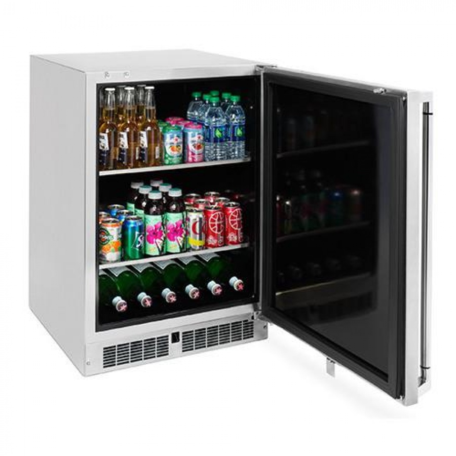 Lynx 24-Inch 5.3 Cu. Ft. Right Hinge Outdoor Rated Double Tap Refrigerator / Kegerator - LM24BFR