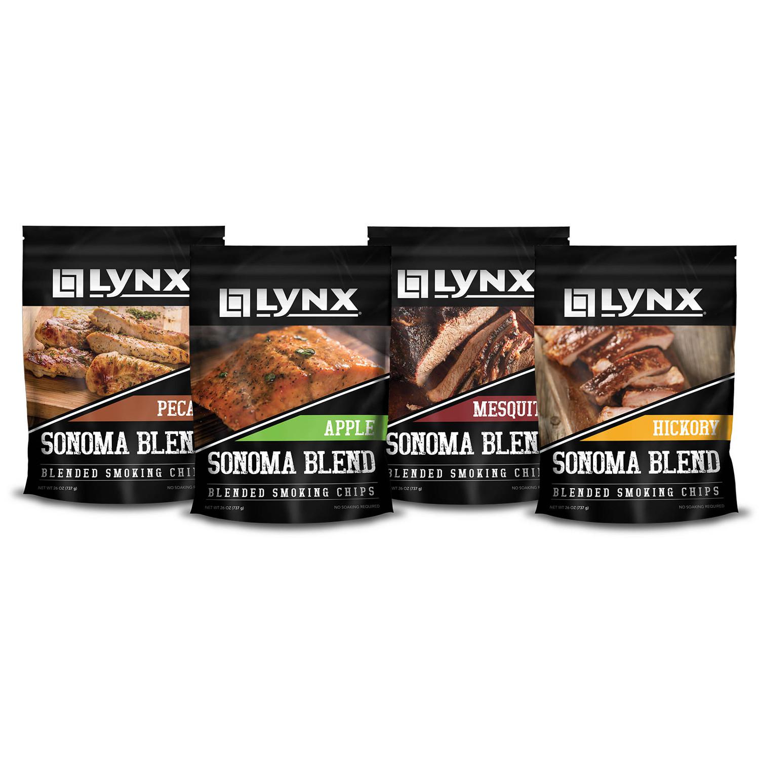 Lynx Sonoma Blend Apple, Hickory, Mesquite And Pecan Smoking Wood Chip - 4 Pack