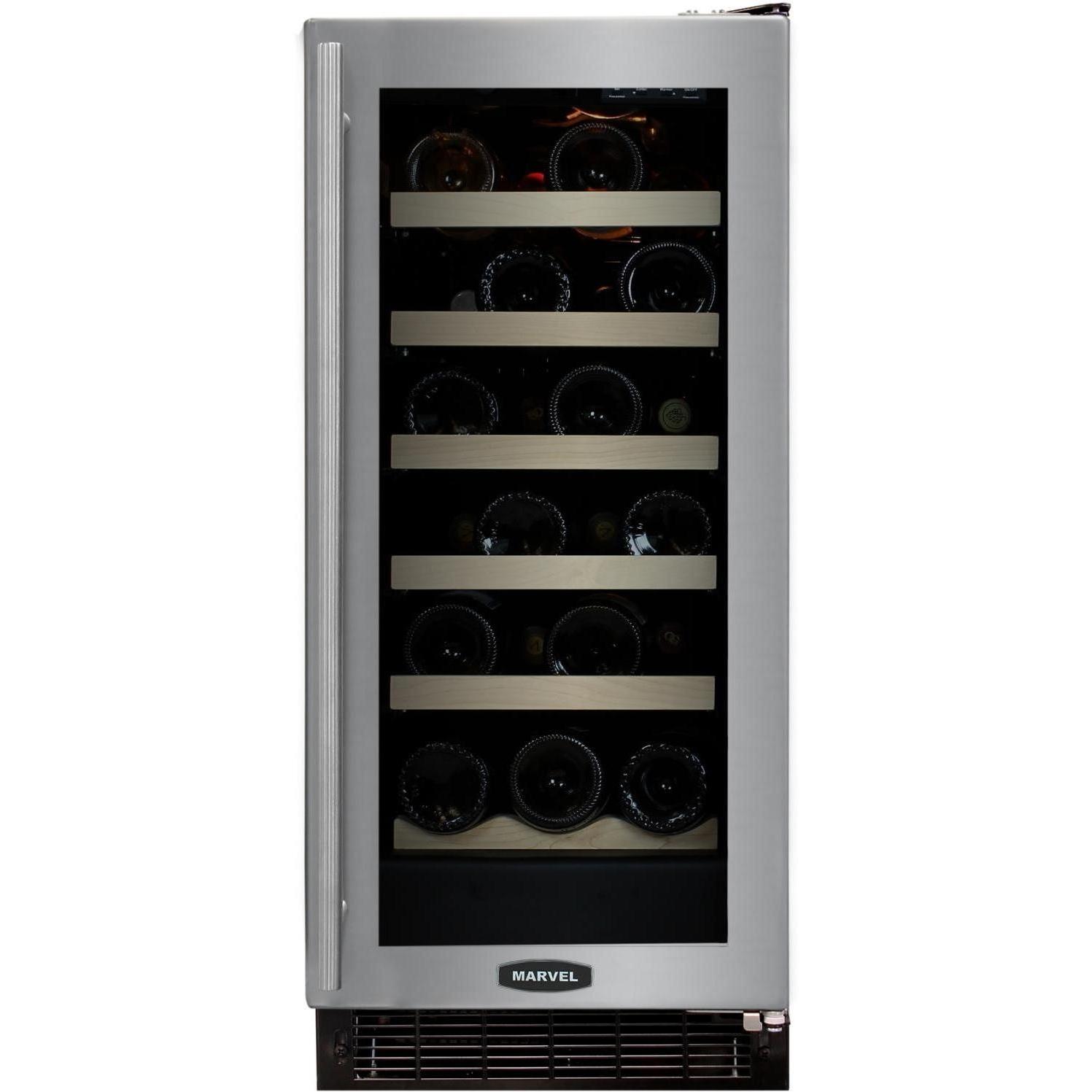 Marvel 23 Bottle Right Hinge Wine Cellar - Stainless Steel - 30WCM-BS-G-R