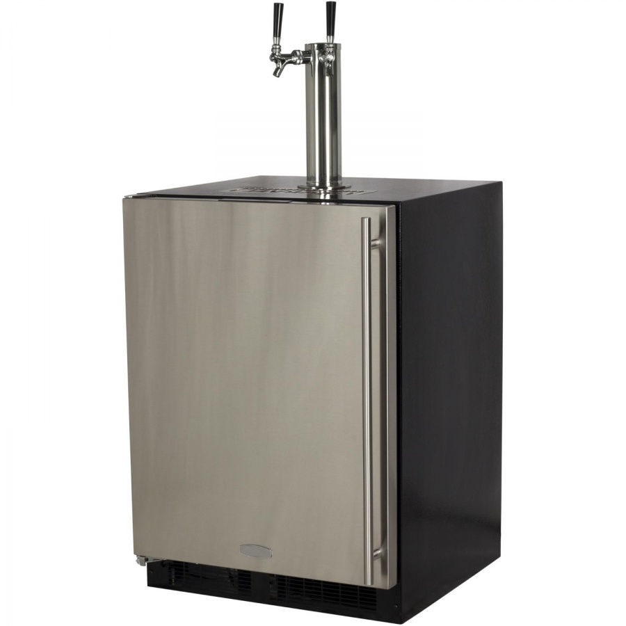 Marvel 24-Inch 5.7 Cu. Ft. Left Hinge Built-in Twin Tap Beer Dispenser - Stainless Steel - ML24BNS2LS
