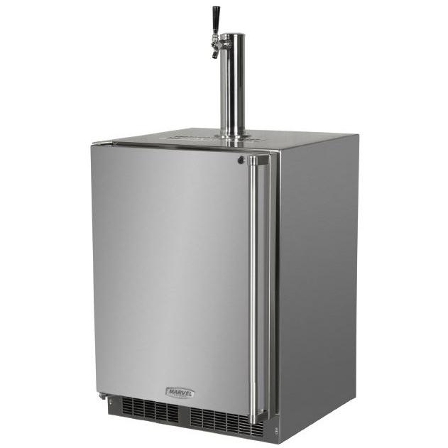 Marvel 24-Inch 5.74 Cu Ft. Left Hinge Outdoor Rated Single Tap Beer Dispenser / Kegerator - MO24BSS2LS