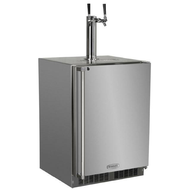 Marvel 24-Inch 5.74 Cu Ft. Right Hinge Outdoor Rated Dual Tap Beer Dispenser / Kegerator - MO24BTS2RS