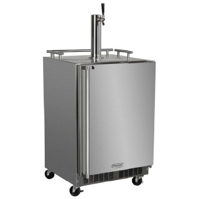 Marvel 24-Inch 5.74 Cu Ft. Right Hinge Outdoor Rated Freestanding Single Tap Beer Dispenser / Kegerator - MO24BSSMRS