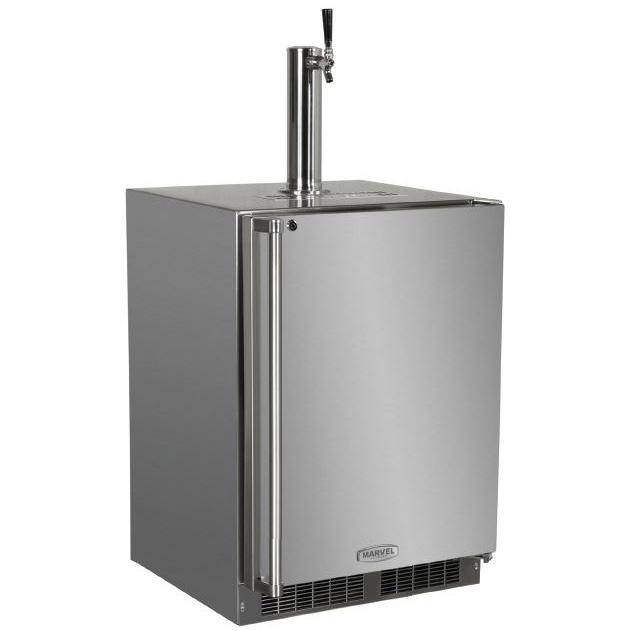 Marvel 24-Inch 5.74 Cu Ft. Right Hinge Outdoor Rated Single Tap Beer Dispenser / Kegerator - MO24BSS2RS