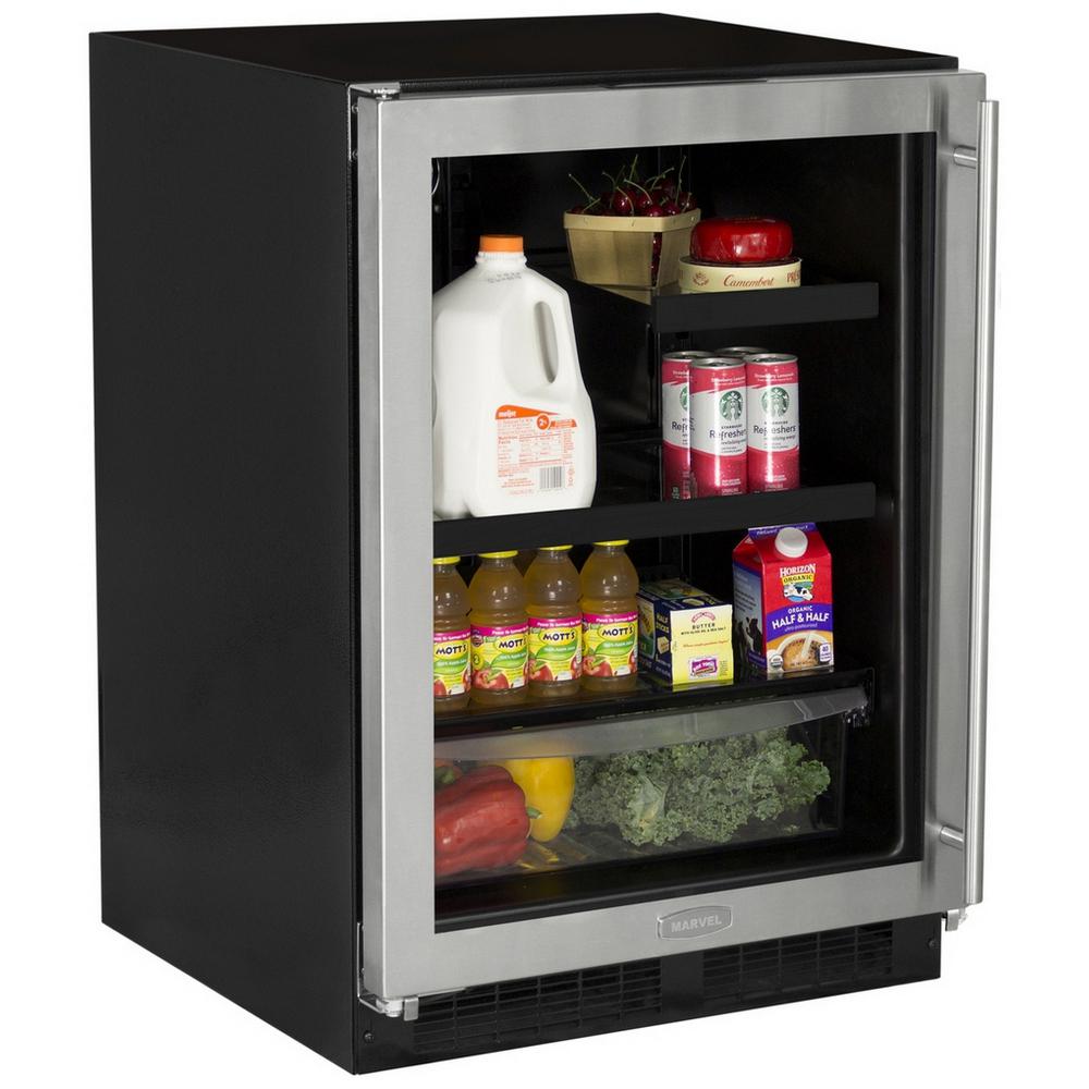 Marvel 24-Inch Left Hinge Beverage Center With Drawer - Stainless Steel - ML24BRG2LS
