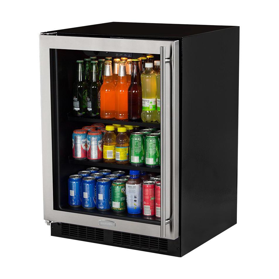 Marvel 24-Inch Left Hinge Beverage Center With Stainless Frame Glass Door - ML24BCG0LS