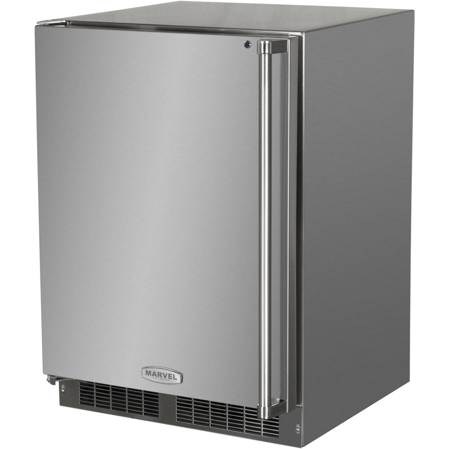 Marvel 24-Inch Left Hinge Outdoor Rated Compact Refrigerator With Freezer - MO24RFS2LS