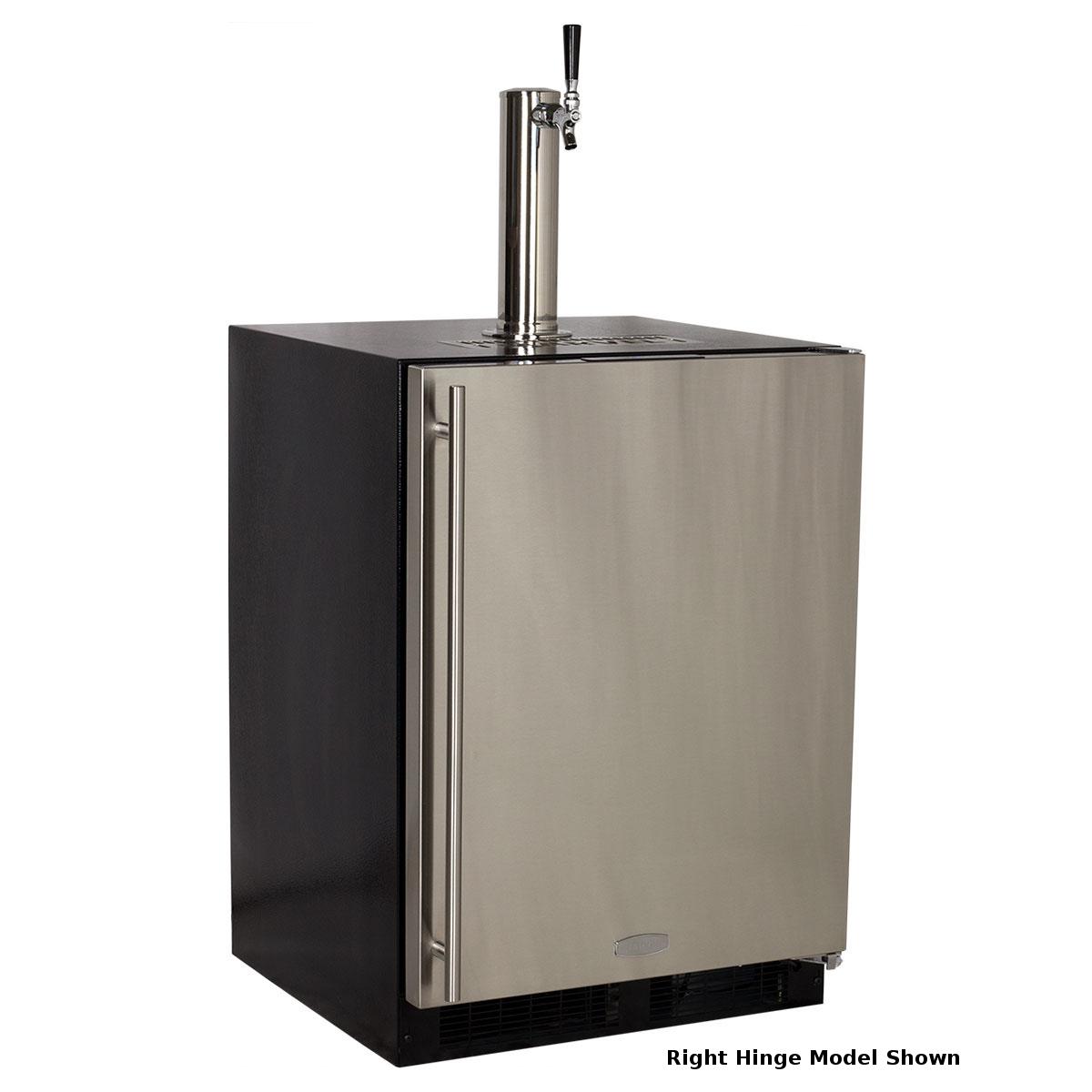 Marvel 24-Inch Left Hinge Single Tap Beer Dispenser / Kegerator - Stainless Steel - ML24BSS2LS