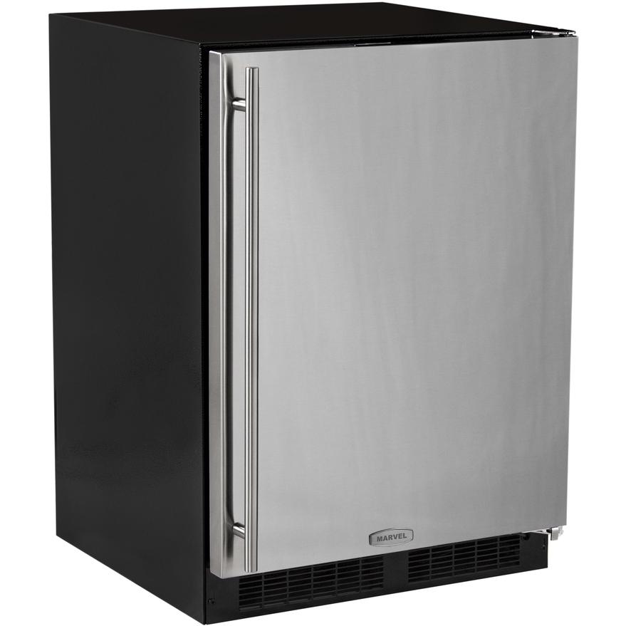 Marvel 24-Inch Right Hinge Compact Refrigerator With Door And Drawer Storage - Stainless Steel - ML24RAS2RS
