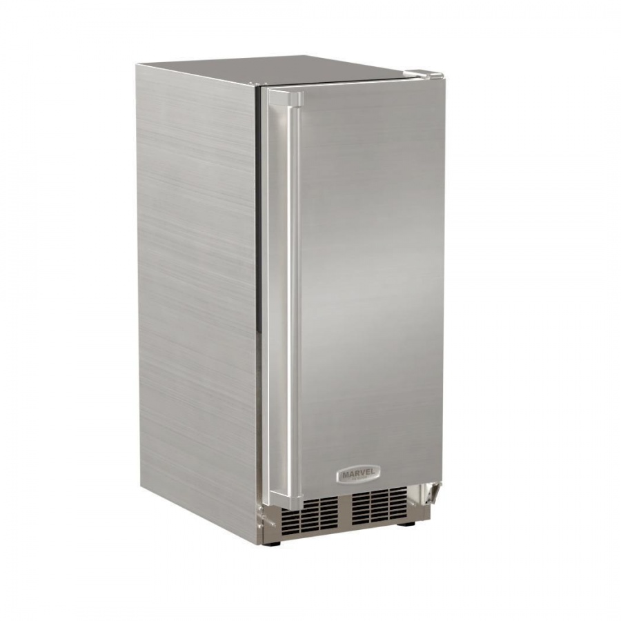Marvel 25 Lb. 15-Inch Reversible Hinge Outdoor Rated Crescent Ice Machine - Stainless Steel - MO15CRS1XS