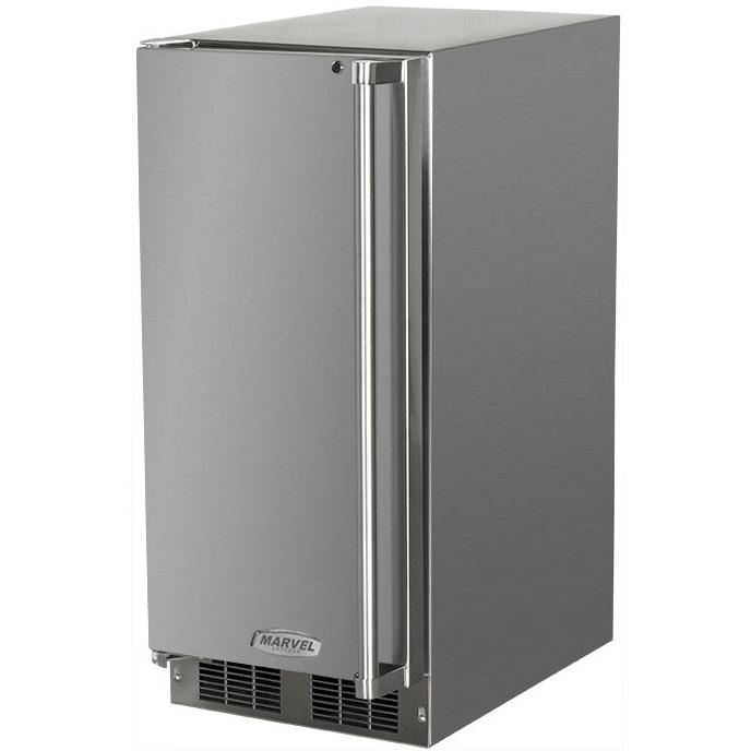 Marvel 34 Lb. 15-Inch Left Hinge Outdoor Rated Clear Cube Ice Maker - 3OiMT-SS-F-L
