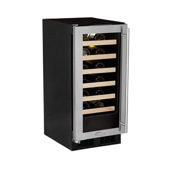 Marvel High Efficiency 24 Bottle Left Hinge Wine Cellar - Stainless Steel - ML15WSG1LS