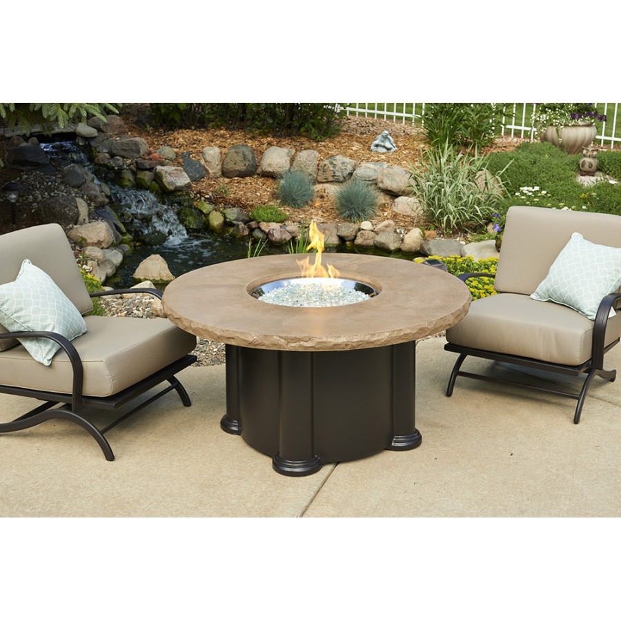 Mocha Colonial Chat, Dining, or Pub Height Fire Pit Table 