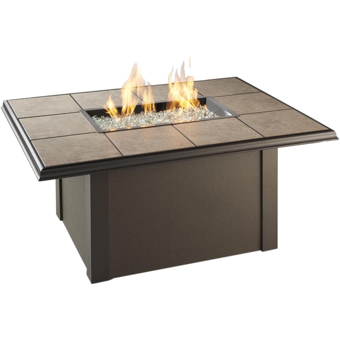 Napa Valley 48x36 Inch Propane Fire Pit Table By Outdoor GreatRoom Company - Brown