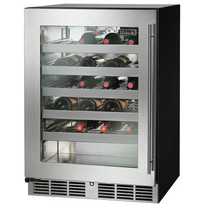 Perlick C-Series 40 Bottle Left Hinge Built-In Wine Reserve - Stainless Steel - HC24WB-3-3L
