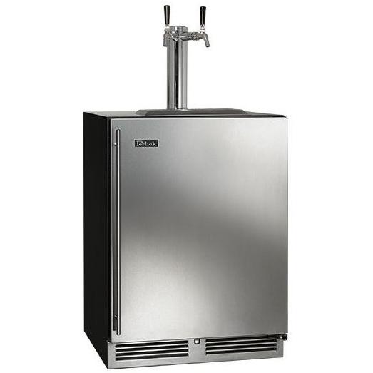 Perlick C-Series 5.2 Cu. Ft. Right Hinge Built-In Dual Tap Beer Dispenser / Kegerator - Stainless Steel - HC24TB-3-1R2