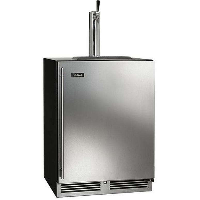 Perlick C-Series 5.2 Cu. Ft. Right Hinge Built-In Single Tap Beer Dispenser / Kegerator - Stainless Steel - HC24TB-3-1R1