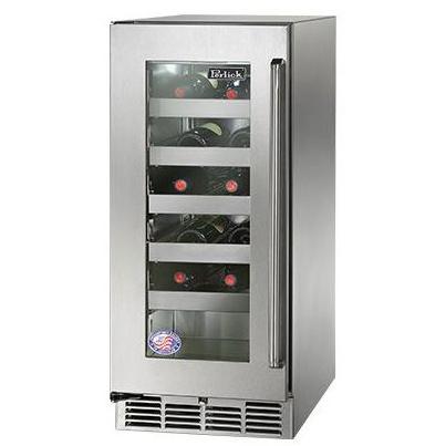 Perlick Signature Series 15-Inch 20 Bottle Left Hinge Outdoor Rated Wine Reserve - HP15WO-3-3L