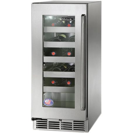 Perlick Signature Series 20 Bottle Left Hinge Built-In Wine Reserve - Stainless Steel - HP15WS-3-3L