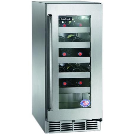 Perlick Signature Series 20 Bottle Right Hinge Built-In Wine Reserve - Stainless Steel - HP15WS-3-3R