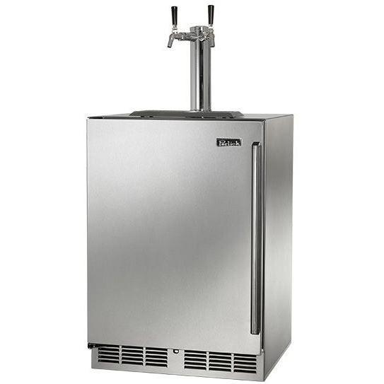 Perlick Signature Series 24-Inch 5.2 Cu. Ft. Left Hinge Outdoor Rated Dual Tap Beer Dispenser / Kegerator - HP24TO-3-1L2