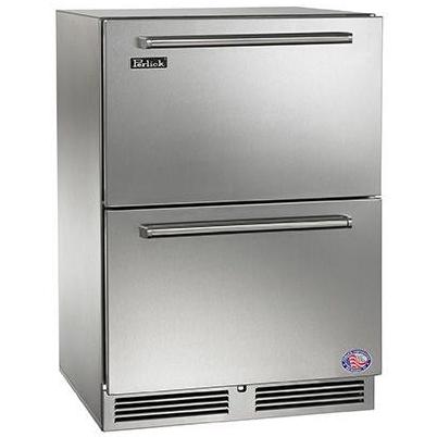 Perlick Signature Series 24-Inch 5.2 Cu. Ft. Outdoor Rated Refrigerator Drawers - HP24RO-3-5