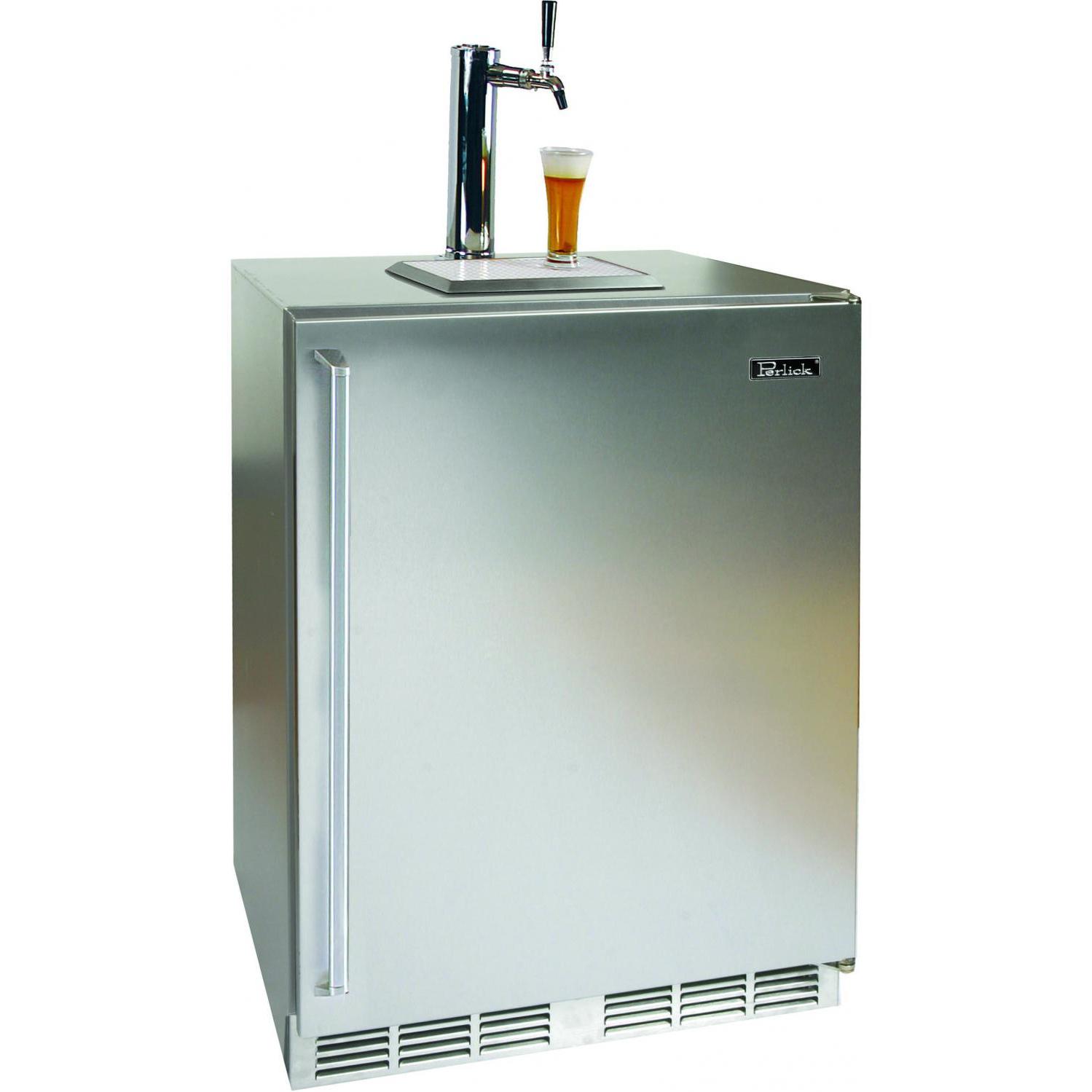 Perlick Signature Series 24-Inch 5.2 Cu. Ft. Right Hinge Outdoor Rated Single Tap Beer Dispenser / Kegerator - HP24TO-3-1R1